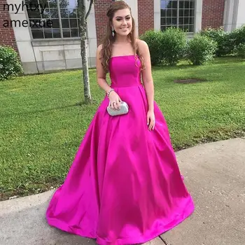 Event Simple A-line Prom Dress Strapless Neckline Long Formal Party Fuchsia Pink Sweep Train Cheap Vestido De Formatura Lace Up
Event Simple A-line Prom Dress Strapless Neckline Long Formal Party Fuchsia Pink Sweep Train Cheap Vestido De Formatura Lace Up