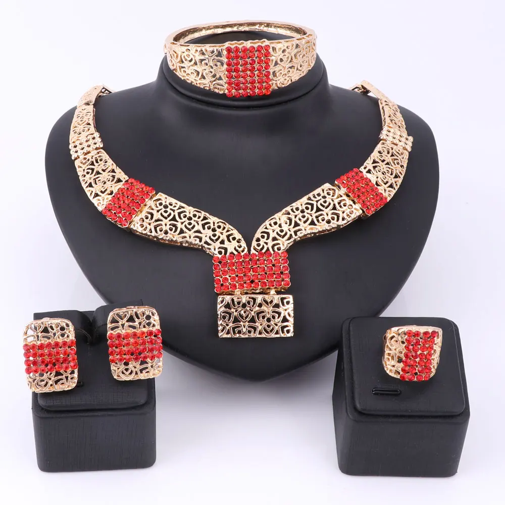 Dubai Gold Color Party Wedding Crystal Jewellery Set For Women Accessories Necklace Bangle Ring Earrings Design Gift Set
Dubai Gold Color Party Wedding Crystal Jewellery Set For Women Accessories Necklace Bangle Ring Earrings Design Gift Set