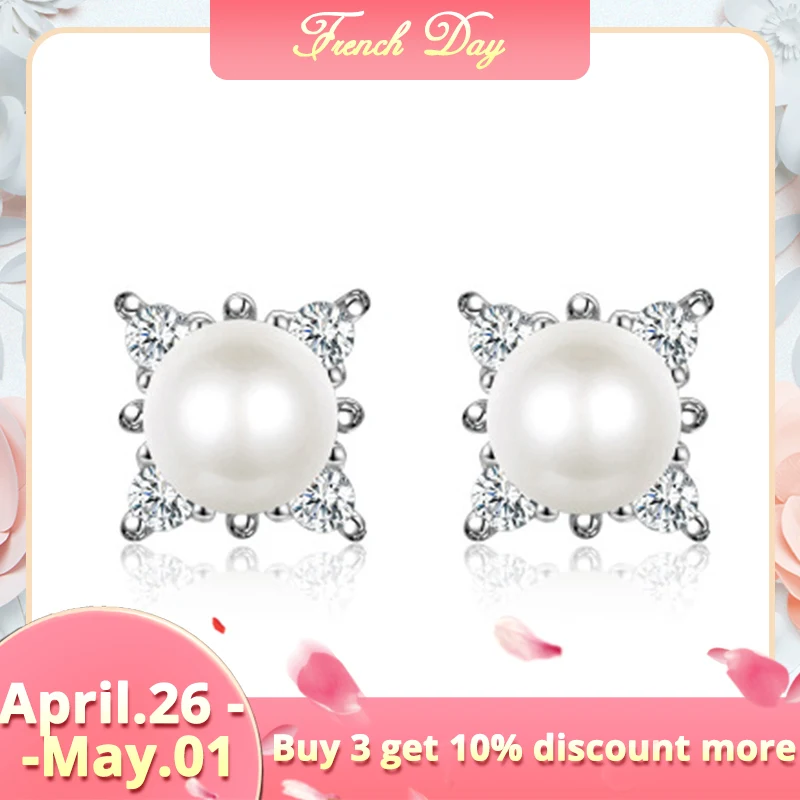UMODE 5mm Real Round Fresh Water Pearl 925 Sterling Silver Studs Earrings for Women Cubic Zirconia Fine Jewelry perolas ULE0326
UMODE 5mm Real Round Fresh Water Pearl 925 Sterling Silver Studs Earrings for Women Cubic Zirconia Fine Jewelry perolas ULE0326