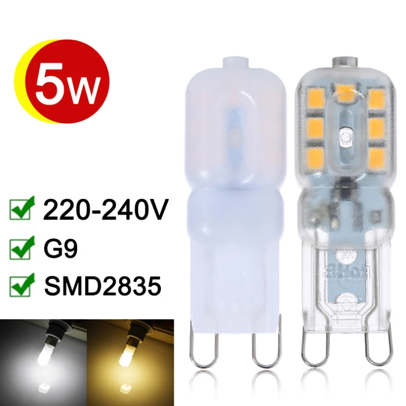 10pcs G9 LED 220V 240V Bulb 5W G9 LED Lamp SMD2835 LED Corn Lamp G9 Corn Bulb for Home Halogen Spotlight Chandelier Decoration 
10pcs G9 LED 220V 240V Bulb 5W G9 LED Lamp SMD2835 LED Corn Lamp G9 Corn Bulb for Home Halogen Spotlight Chandelier Decoration