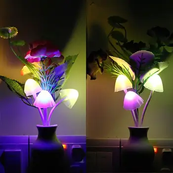 US Plugs Baby Romantic Colorful Flower Night Light 220V Sensor LED Lamp Mushroom Flower Plant For Home Bedroom Decoration
US Plugs Baby Romantic Colorful Flower Night Light 220V Sensor LED Lamp Mushroom Flower Plant For Home Bedroom Decoration