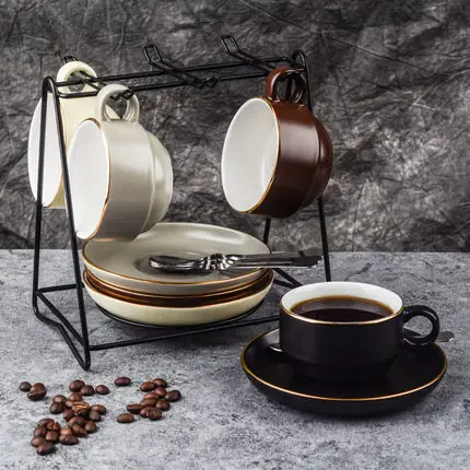 Simple gold-plated Italian coffee cup set home office creative European coffee mugs American ceramic coffee cup and saucer
Simple gold-plated Italian coffee cup set home office creative European coffee mugs American ceramic coffee cup and saucer