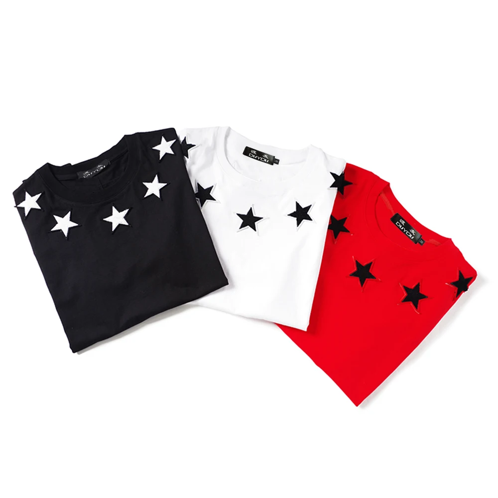 DUYOU Mens Designer T Shirts 2019 Embroidery Star Short Sleeve Tshirts Summer Hip Hop 100% Cotton Tops Tees Streetwear
DUYOU Mens Designer T Shirts 2019 Embroidery Star Short Sleeve Tshirts Summer Hip Hop 100% Cotton Tops Tees Streetwear