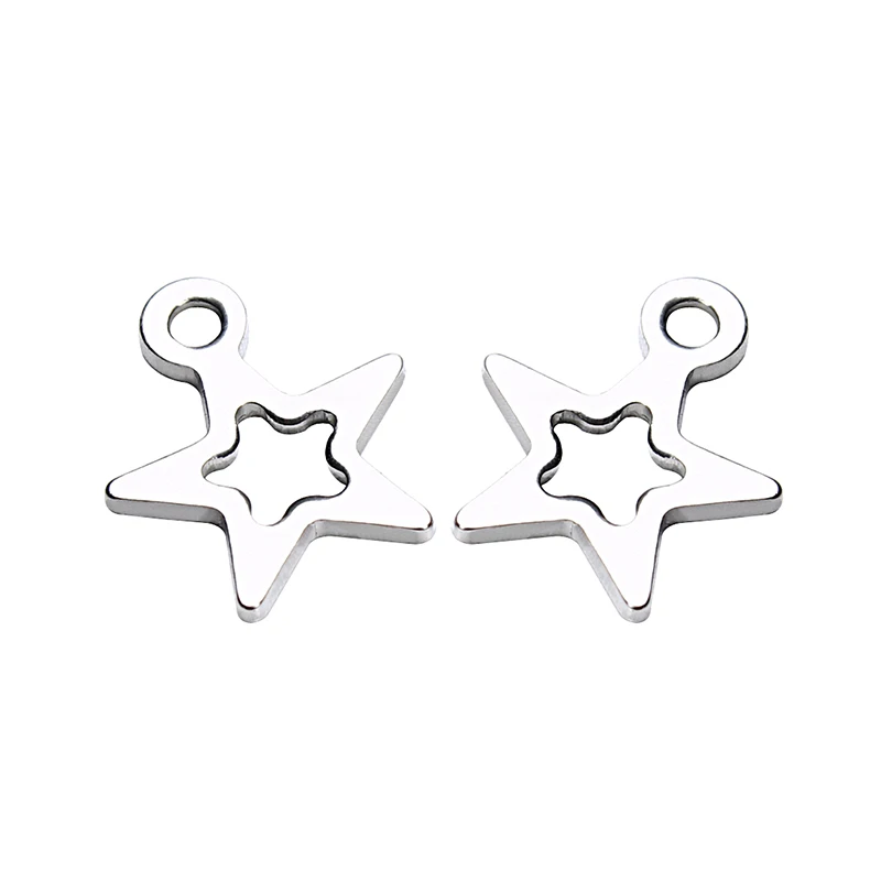 100pcs/lot Stainless Steel 8*10mm Silver Star Charms For Necklace Bracelet Hollow Starfish Charms Pendant Jewelry Making F3598
100pcs/lot Stainless Steel 8*10mm Silver Star Charms For Necklace Bracelet Hollow Starfish Charms Pendant Jewelry Making F3598