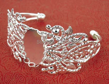 18x25mm Silver Plated Blank Bangle Bases Oval Lace Filigree Flower Bezel Tray Cabochon cuff Bracelet Bangle Settings Wholesale
18x25mm Silver Plated Blank Bangle Bases Oval Lace Filigree Flower Bezel Tray Cabochon cuff Bracelet Bangle Settings Wholesale