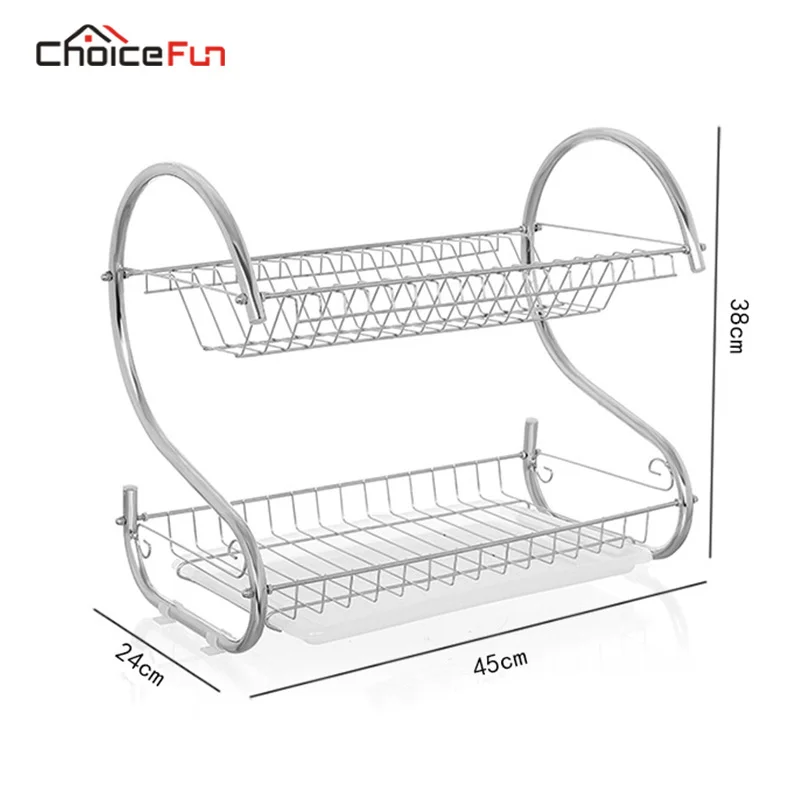 Выбор забавная кухня 2 яруса из нержавеющей стали сушилка для посуды держатель