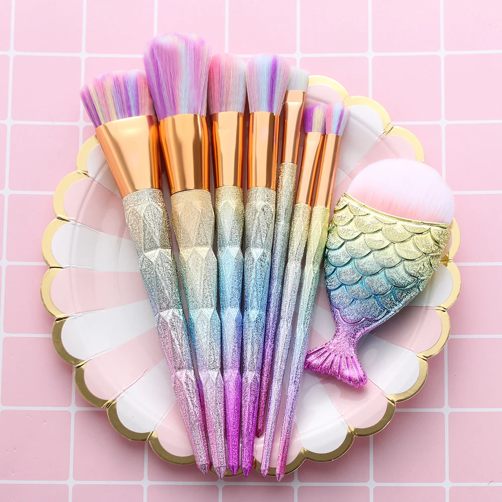 7/8Pcs Luxuriant Gradient Color Diamond Cutting Shape Makeup Brushes Eyeshadow Eyeliner Foundation Lip Fish Tail Brush Set
7/8Pcs Luxuriant Gradient Color Diamond Cutting Shape Makeup Brushes Eyeshadow Eyeliner Foundation Lip Fish Tail Brush Set