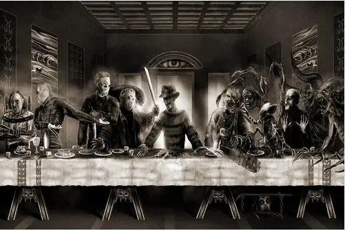 The Last Supper Freddy vs Jason Horror Movie Funny Art Wall Decor Silk Print Poster
The Last Supper Freddy vs Jason Horror Movie Funny Art Wall Decor Silk Print Poster