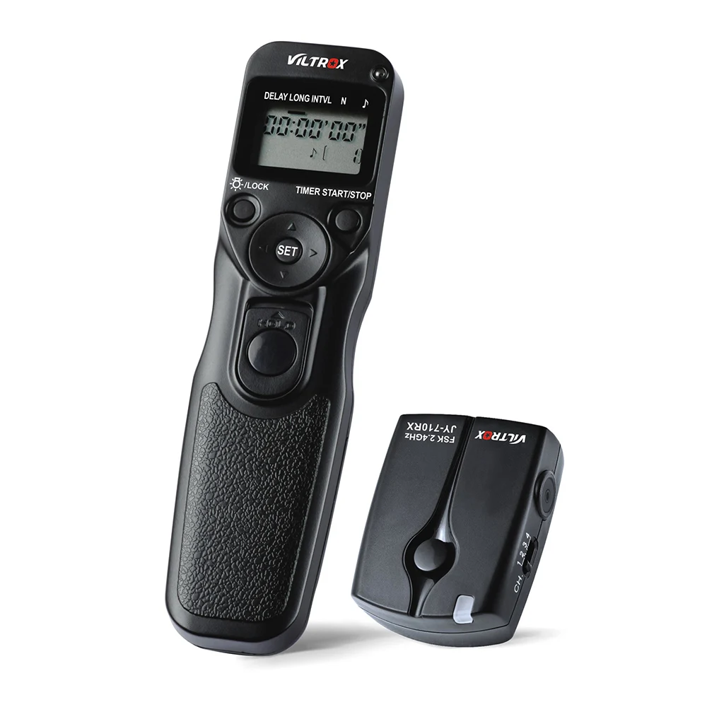 VILTROX JY-710 2.4GHZ FSK Wireless Remote Shutter Controller Set Time Lapse Timer with N3 Cable for Nikon D90 D600 D3100 D3200
VILTROX JY-710 2.4GHZ FSK Wireless Remote Shutter Controller Set Time Lapse Timer with N3 Cable for Nikon D90 D600 D3100 D3200
