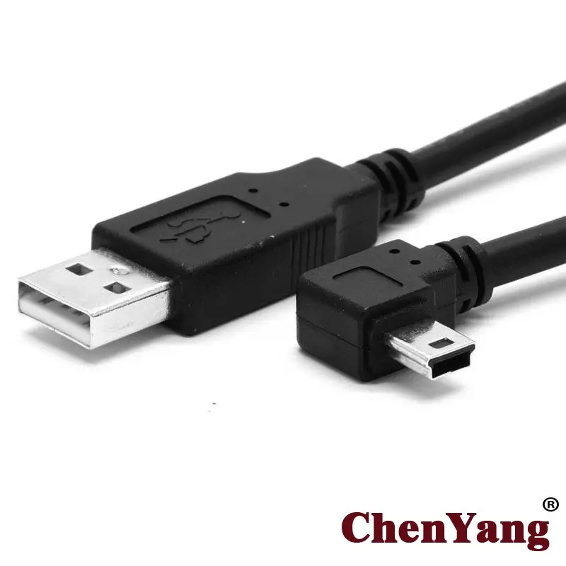 

U2-057-LE Mini USB B Type 5pin Male Left Angled 90 Degree to USB 2.0 Male Data Cable 0.5M