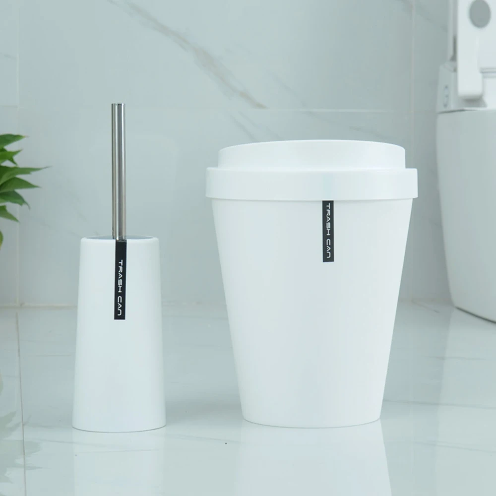 Modern Round Mug Closed Toilet Brush Holder Scrubber&Trash Bin Can with Swing Lid Sets for Bathroom,Toilet Bowl Cleaner Durable
Modern Round Mug Closed Toilet Brush Holder Scrubber&Trash Bin Can with Swing Lid Sets for Bathroom,Toilet Bowl Cleaner Durable