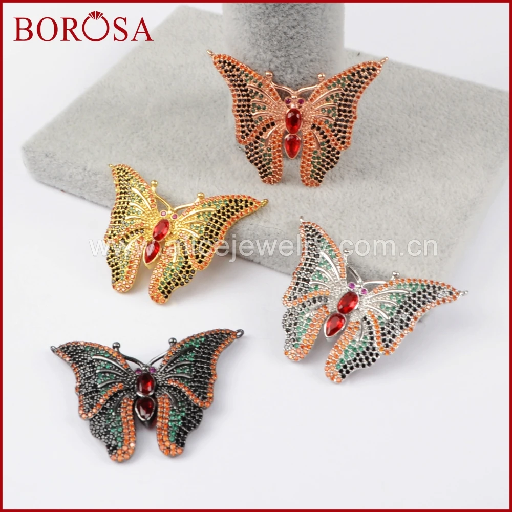 BOROSA New Design 5PCS CZ Micro Pave Rainbow Cubic ZIrconia Butterfly Connecter Druzy Pendant Charms for Necklace Jewelry WX608
BOROSA New Design 5PCS CZ Micro Pave Rainbow Cubic ZIrconia Butterfly Connecter Druzy Pendant Charms for Necklace Jewelry WX608