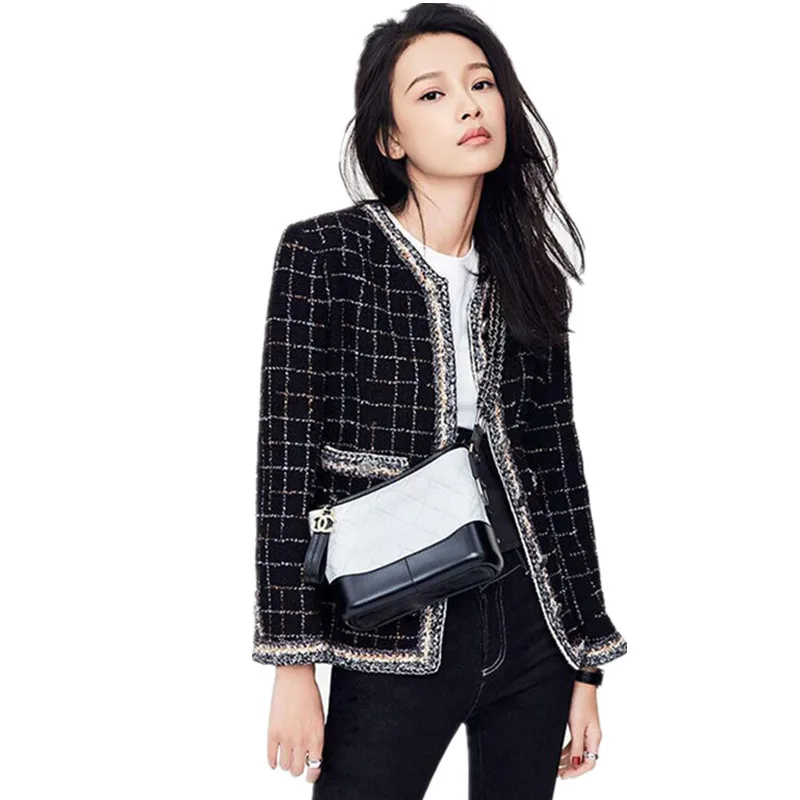 High Quality Autumn Runway Women's Vintage Plaid Tweed Bomber Jacket Short Coat Fashion Long Sleeve Black White Outerwear Coats
High Quality Autumn Runway Women's Vintage Plaid Tweed Bomber Jacket Short Coat Fashion Long Sleeve Black White Outerwear Coats