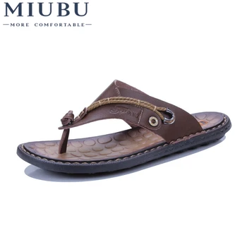 MIUBU New Arrival Brand Men's Flap Flops Genuine Leather Men Slippers Summer Beach Walking Slippers Rivet Men Shoes Size 38-44
MIUBU New Arrival Brand Men's Flap Flops Genuine Leather Men Slippers Summer Beach Walking Slippers Rivet Men Shoes Size 38-44
