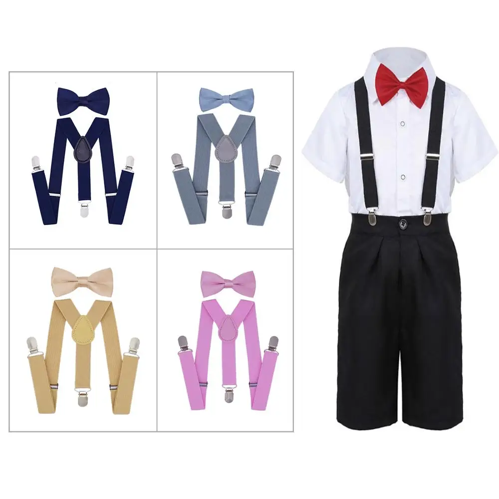 Suspenders Set for Children Adjustable Polyester Material Y-Shape Clips Kids Braces with Bow Tie
Suspenders Set for Children Adjustable Polyester Material Y-Shape Clips Kids Braces with Bow Tie