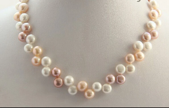 Jewelr 005217 big 9mm round white purple pink freshwater cultured pearl necklace
Jewelr 005217 big 9mm round white purple pink freshwater cultured pearl necklace