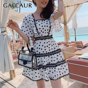 GALCAUR Polka Dot Dress For Women Square Collar Flare Sleeve Lace Patchwork High Waist Lace Up Mini Dresses Female 2020 New
GALCAUR Polka Dot Dress For Women Square Collar Flare Sleeve Lace Patchwork High Waist Lace Up Mini Dresses Female 2020 New