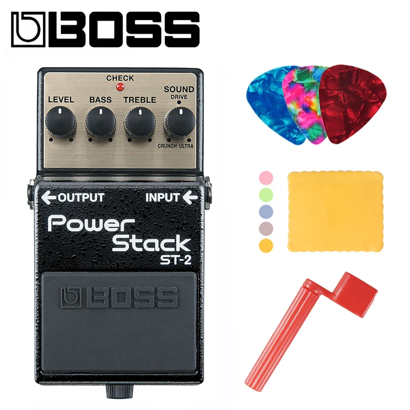 

Boss ST-2 Power Stack Overdrive Bundle with Picks, Polishing Cloth and Strings Winder