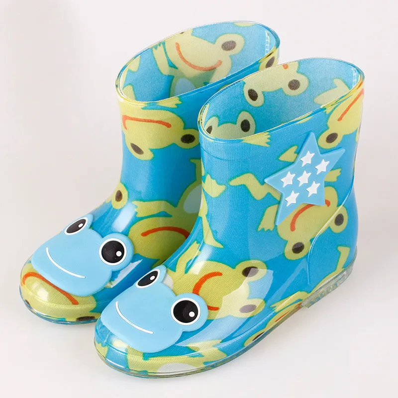 2017 New Children' Rain Boots Candy Color Cartoon Antiskid Waterproof For All Seasons Boy And Girl Baby Rubber Boots Shoes Free 5