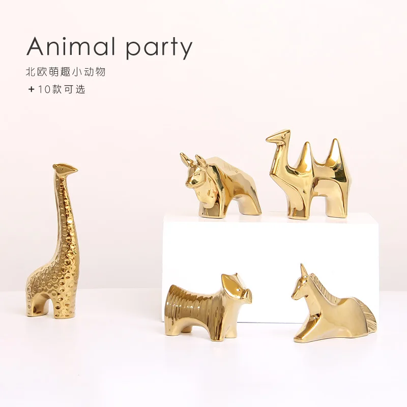 2019 Delicate Ceramic Gold Animals Home Decoration Accessories Desk Figurine Animal Ornament Modern Plated for Gift
2019 Delicate Ceramic Gold Animals Home Decoration Accessories Desk Figurine Animal Ornament Modern Plated for Gift