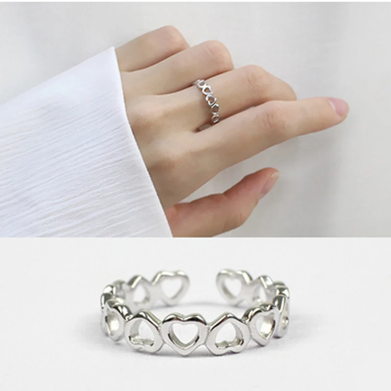 Bohemian Vintage 925 Sterling Silver Heart Rings for Women Bijoux Fashion Adjustable Size Finger Rings Anillos Mujer
Bohemian Vintage 925 Sterling Silver Heart Rings for Women Bijoux Fashion Adjustable Size Finger Rings Anillos Mujer