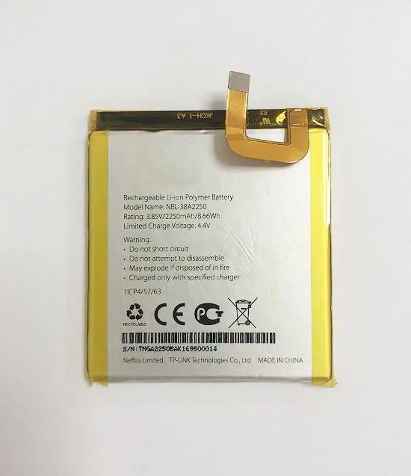 GeLar 2250mAh/8.66Wh 3.85V NBL-38A2250 Replacement Battery For neffos X1 TP902A TP902C Li-ion bateria Li-Polymer Batterie
GeLar 2250mAh/8.66Wh 3.85V NBL-38A2250 Replacement Battery For neffos X1 TP902A TP902C Li-ion bateria Li-Polymer Batterie