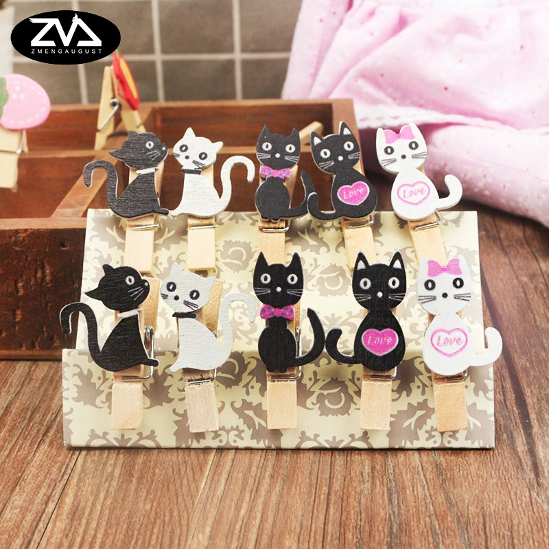 10Pcs/lots Creativity cat Wooden Clip Photo Paper Postcard Craft DIY decoration Clips Office Binding Supplies Stationer
10Pcs/lots Creativity cat Wooden Clip Photo Paper Postcard Craft DIY decoration Clips Office Binding Supplies Stationer