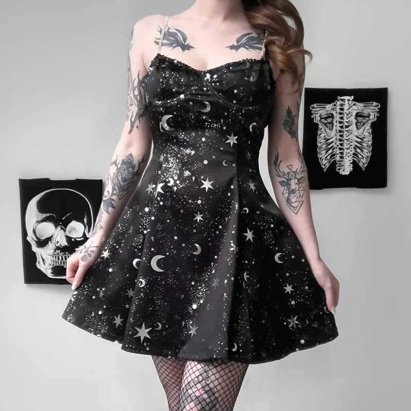 Shestyle Gothic Punk Star Print A Line Dress Women Spaghetti Strap Summer 2019 V Neck Soft Slim Chain Party Dresses Princess
Shestyle Gothic Punk Star Print A Line Dress Women Spaghetti Strap Summer 2019 V Neck Soft Slim Chain Party Dresses Princess