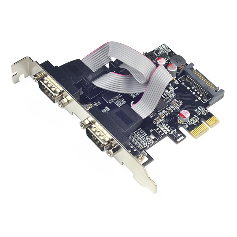 PCIe 2-портовая последовательная карта PCI-e к COM-конвертеру, PCI Express к 2 RS232 RS-232 DB9 Pin, плата расширения, адаптер, чипсет AX99100
PCIe 2-портовая последовательная карта PCI-e к COM-конвертеру, PCI Express к 2 RS232 RS-232 DB9 Pin, плата расширения, адаптер, чипсет AX99100