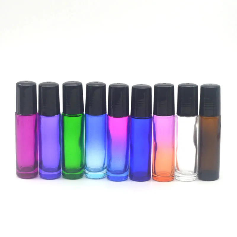 3pcs 10ml Amber Roll On Glass Perfume Bottle Empty Fragrance Essential Oil 10cc Roll-On Colorful | Красота и здоровье