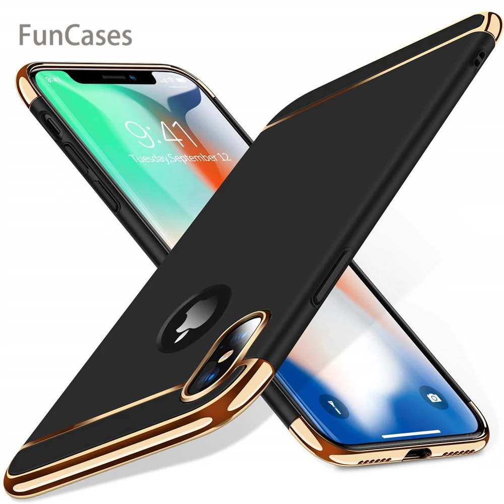 Роскошные 3 в 1 чехол для iPhone 7 8 6 6s 5 5S SE X задняя крышка Покрытие Съемный футляры Plus