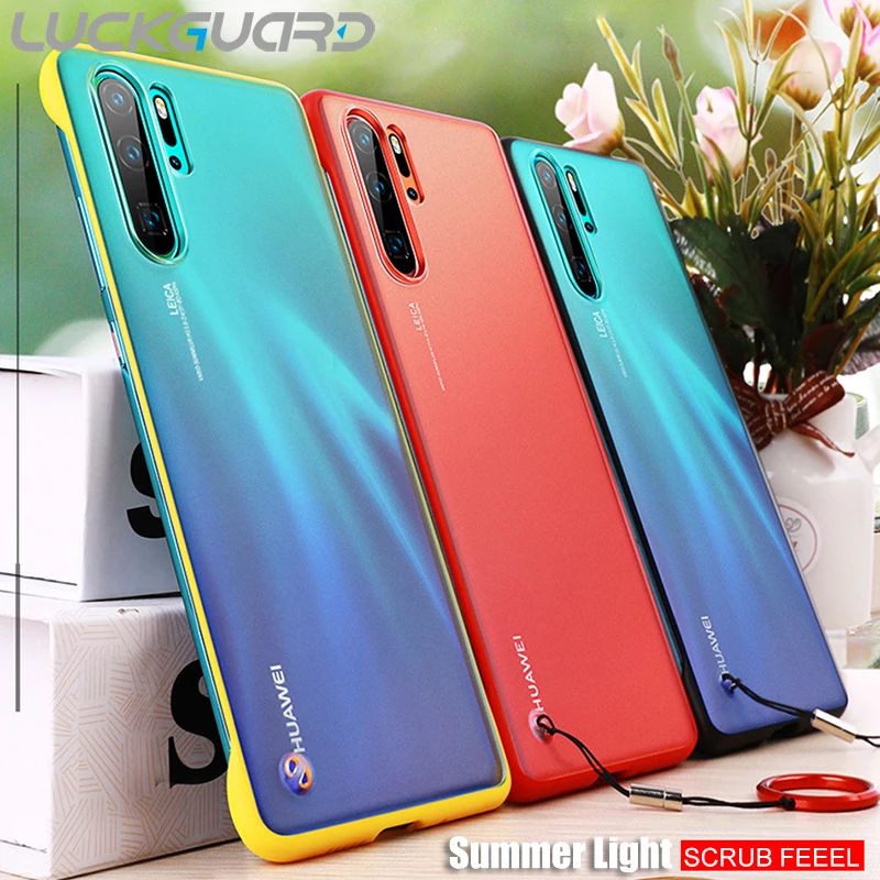 Матовый Прозрачный безрамный чехол для телефона Huawei P20 P30 Pro Mate 10 20 Honor V20 Роскошный