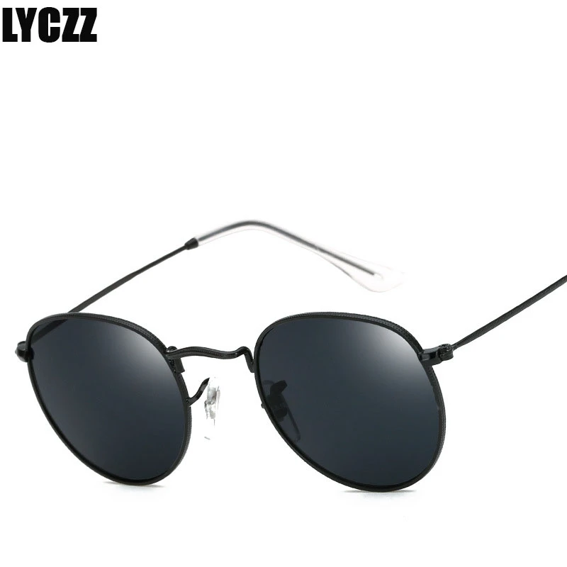 LYCZZ 2019 Модные металлические круглые солнцезащитные очки унисекс зеркало
