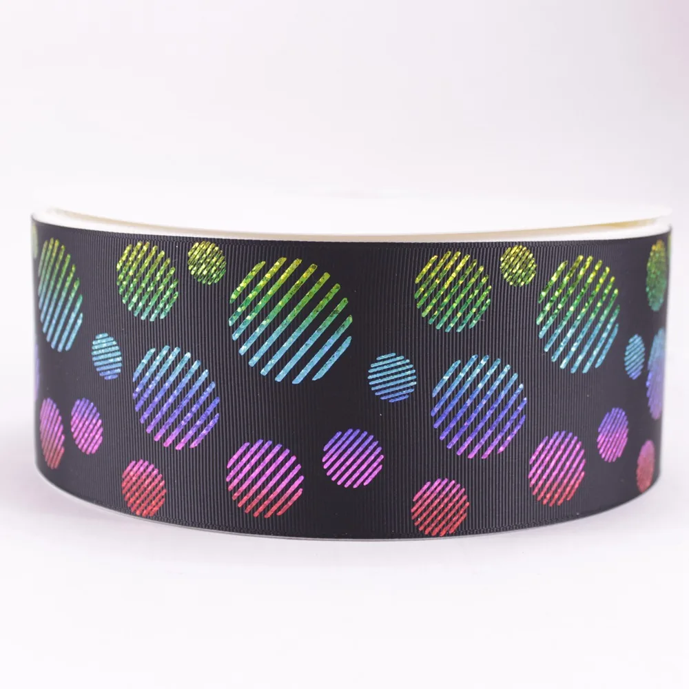 3" 75mm rainbow hologram foil dots grosgrain polyester ribbon sparkle laser 10Y 50Y
3" 75mm rainbow hologram foil dots grosgrain polyester ribbon sparkle laser 10Y 50Y