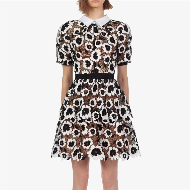 HAMALIEL Runway Self-Portrait Party Dress Summer Women Lace Patchwork 3D Floral Dress Vintage Turn Down Collar Embroidery Dress
HAMALIEL Runway Self-Portrait Party Dress Summer Women Lace Patchwork 3D Floral Dress Vintage Turn Down Collar Embroidery Dress