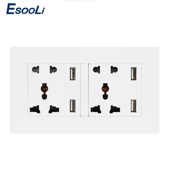 Esooli Wall Socket Dual Universal 5 Hole Power Outlet With 4 USB Smart Induction Charger Port for Mobile PC Panel
Esooli Wall Socket Dual Universal 5 Hole Power Outlet With 4 USB Smart Induction Charger Port for Mobile PC Panel