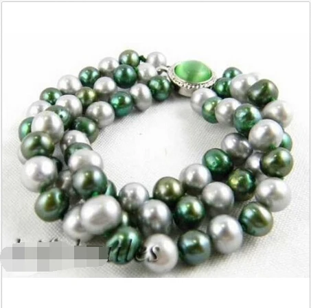 3strands 9mm round green gray freshwater pearl BraceletNoble style Natural Fine jewe Fast (D) SHIPPING
3strands 9mm round green gray freshwater pearl BraceletNoble style Natural Fine jewe Fast (D) SHIPPING