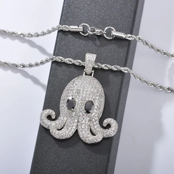 Hip Hop Octopus Pendant Chain Fashion Men Women Silver Color Jewelry Micro Pave Zircon Animal Iced Out Necklace Gifts
Hip Hop Octopus Pendant Chain Fashion Men Women Silver Color Jewelry Micro Pave Zircon Animal Iced Out Necklace Gifts