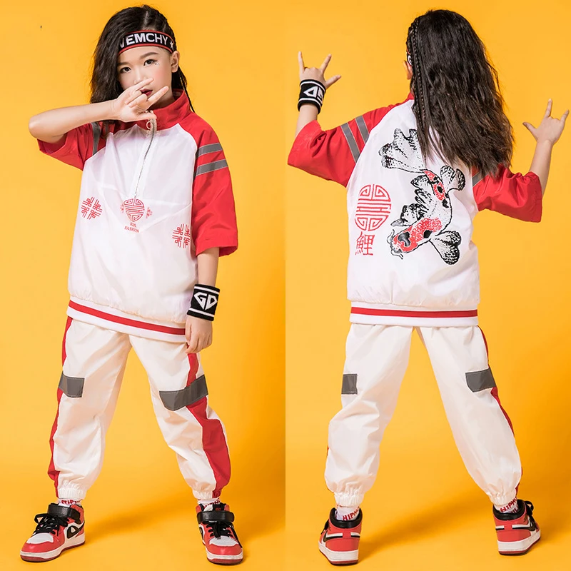New Hip Hop Girls Costume White VS Red Suit Street Clothing Summer For Children Clothes Girls Ropa Hiphop Dance Wear BL1929
New Hip Hop Girls Costume White VS Red Suit Street Clothing Summer For Children Clothes Girls Ropa Hiphop Dance Wear BL1929