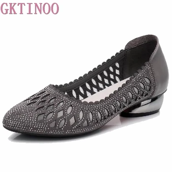 GKTINOO Flats Woman 2020 Summer Sandals Rhinestone Cut Outs Gauze Women Shoes Genuine Leather Pointed Toe Comfortable Flat Shoes
GKTINOO Flats Woman 2020 Summer Sandals Rhinestone Cut Outs Gauze Women Shoes Genuine Leather Pointed Toe Comfortable Flat Shoes