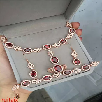 KJJEAXCMY boutique jewels 925 pure silver inlaid natural pomegranate stone ring bracelet earrings 4 pieces of gold color.qwert
KJJEAXCMY boutique jewels 925 pure silver inlaid natural pomegranate stone ring bracelet earrings 4 pieces of gold color.qwert