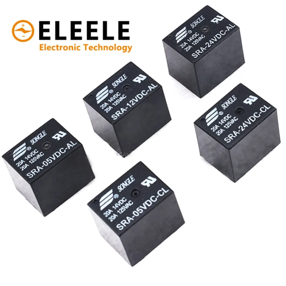 5V 12V 24V 20A DC Power Relay SRA-05VDC-CL SRA-12VDC-CL SRA-24VDC-CL 5Pin PCB Type In stock Black Automobile relay PN36
5V 12V 24V 20A DC Power Relay SRA-05VDC-CL SRA-12VDC-CL SRA-24VDC-CL 5Pin PCB Type In stock Black Automobile relay PN36