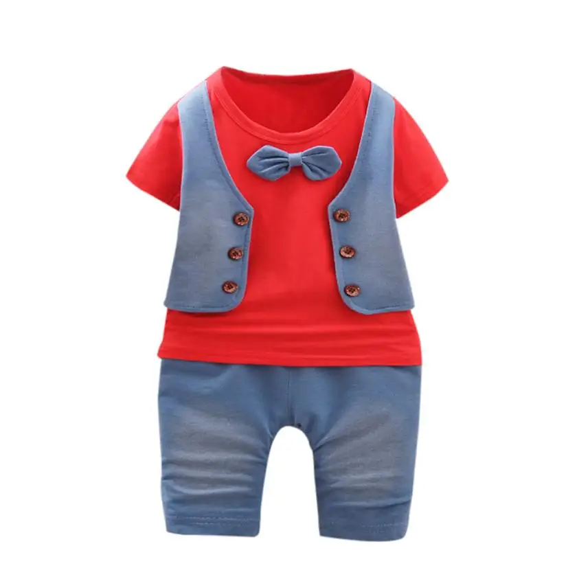 2018 Toddler Kids Baby Boys Outfits Short Sleeve T-shirt+Pants Gentleman Clothes Set Comfortable And Breathable 5.30
2018 Toddler Kids Baby Boys Outfits Short Sleeve T-shirt+Pants Gentleman Clothes Set Comfortable And Breathable 5.30