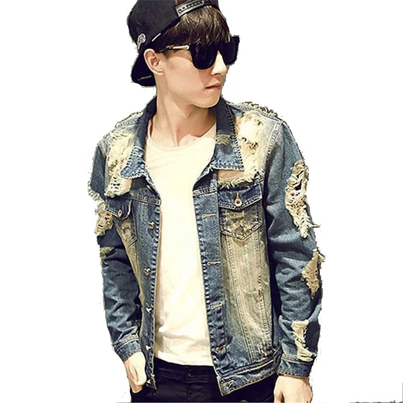 2018 Men Ripped Hole Denim Baseball Jacket Male hip hop Jeans Coats Autumn Slim Fit Motorcycle Windbreaker Jackets A52403
2018 Men Ripped Hole Denim Baseball Jacket Male hip hop Jeans Coats Autumn Slim Fit Motorcycle Windbreaker Jackets A52403