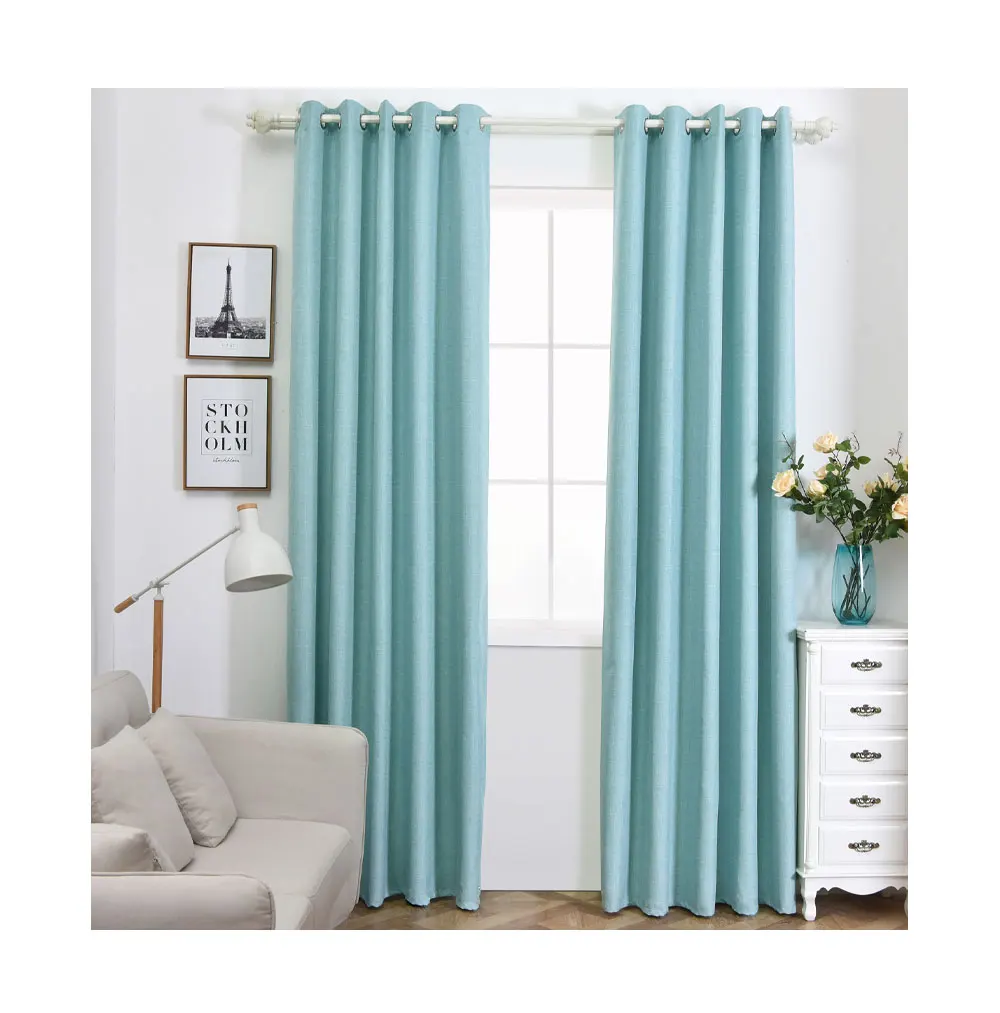 ZG090 LOZUJOJU Full shading solid color curtains for living room windows simple design bedroom thick fabric all match curtains elegant (2)