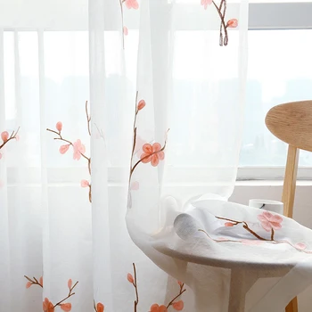 Chinese Rustic Style Curtains for Living Room Plum Embroidery Tulle Curtain for Kitchen Cafe Sheer Fabrics X290#40
Chinese Rustic Style Curtains for Living Room Plum Embroidery Tulle Curtain for Kitchen Cafe Sheer Fabrics X290#40