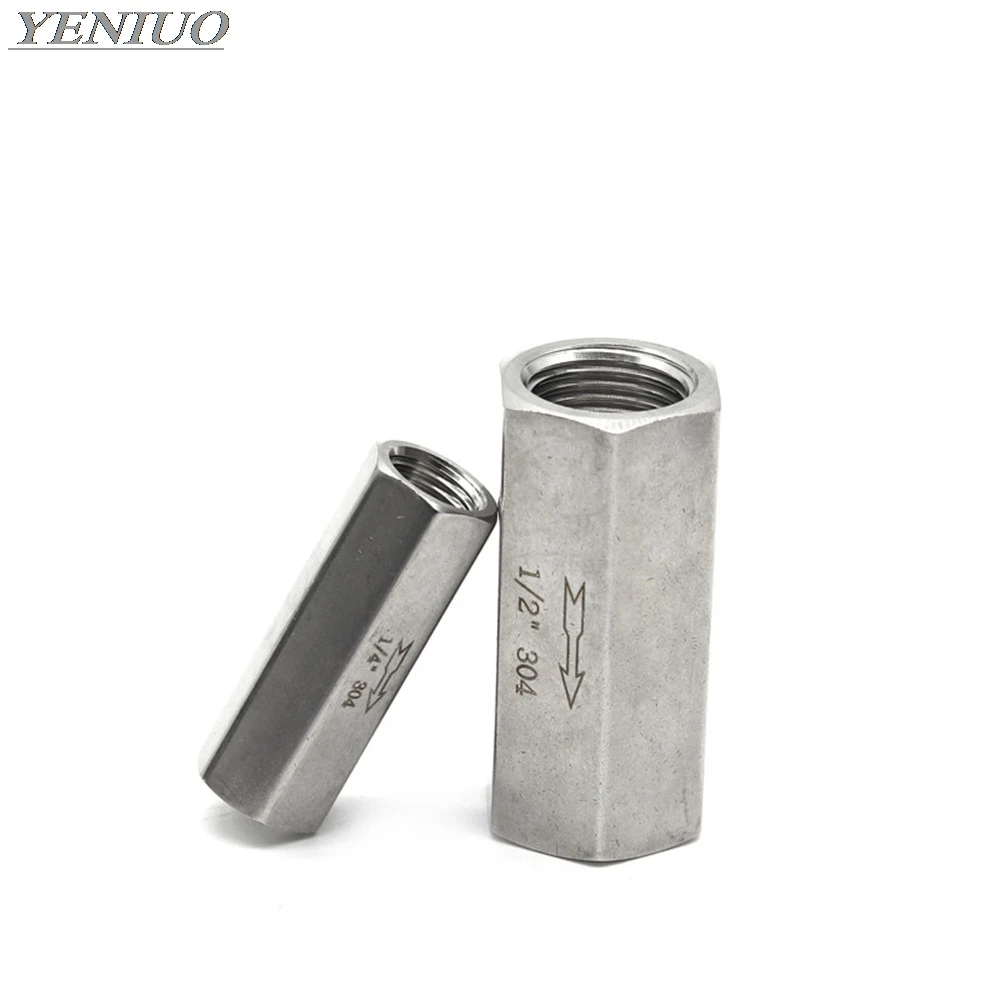 304 Stainless Steel One-way Check Valve Full Port 1/8" 1/4" 3/8" 1/2" 3/4" Female pressure water
304 Stainless Steel One-way Check Valve Full Port 1/8" 1/4" 3/8" 1/2" 3/4" Female pressure water