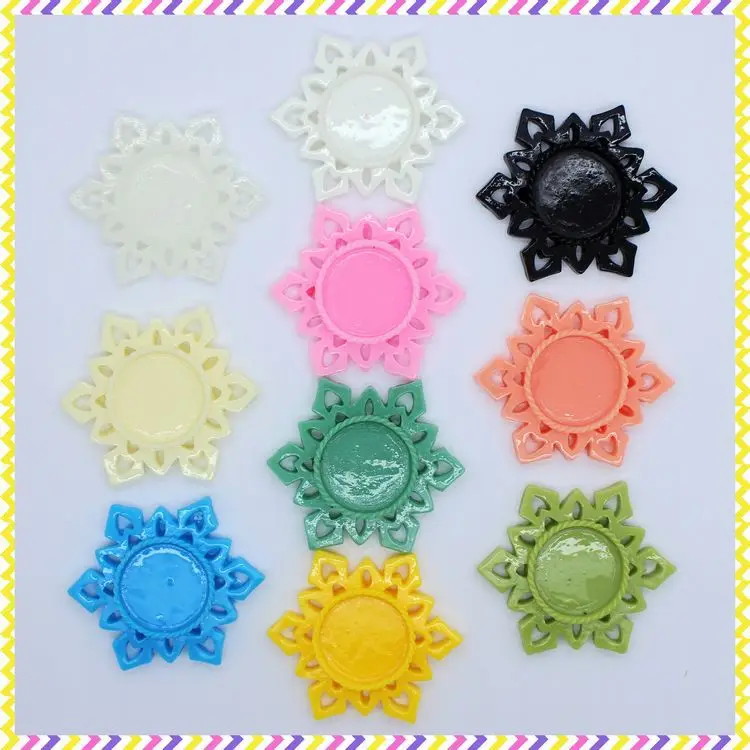 Free shipping 10 colors mixed Flatback Resin snowflake round base for 25mm cabochon/Self Adhesive DIY hair bow B410
Free shipping 10 colors mixed Flatback Resin snowflake round base for 25mm cabochon/Self Adhesive DIY hair bow B410