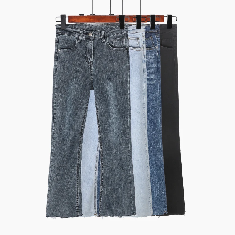 Spring Summer Women Washed Denim Skinny Pants Stretch Destroyed High Waist Blue Slim Elastic Lady Flare Jeans
Spring Summer Women Washed Denim Skinny Pants Stretch Destroyed High Waist Blue Slim Elastic Lady Flare Jeans