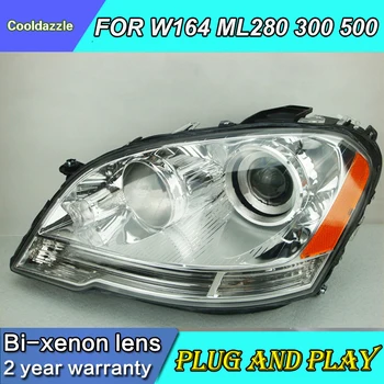 

For Mercedes-Benz W164 ML280 ML320 ML350 LED Head Light Head Lamps 2009 2010 2011 Year With Yellow Reflector